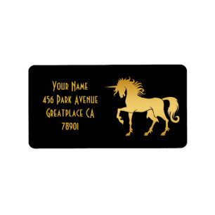 Dancing Unicorn Silhouette Address Lable Label