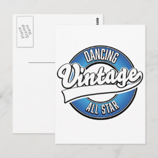 Dancing vintage all star logo postcard