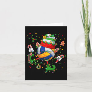 Dancing Volleyball Ball Elf Hat Scute Ss Cute Sss Card