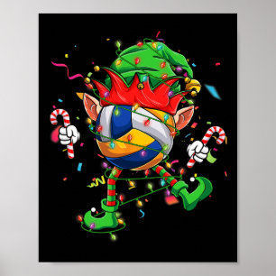 Dancing Volleyball Ball Elf Hat Scute Ss Cute Sss  Poster