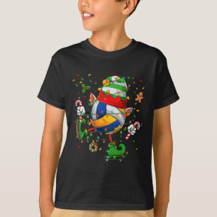 Dancing Volleyball Ball Elf Hat Scute Ss Cute Sss T-Shirt