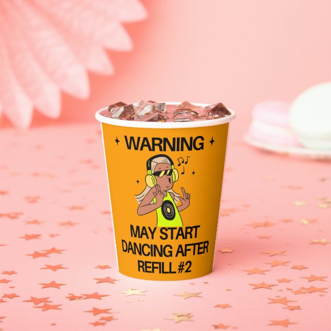 Dancing Warning Cup Sleeves | Party Humour Drink J (Insitu)