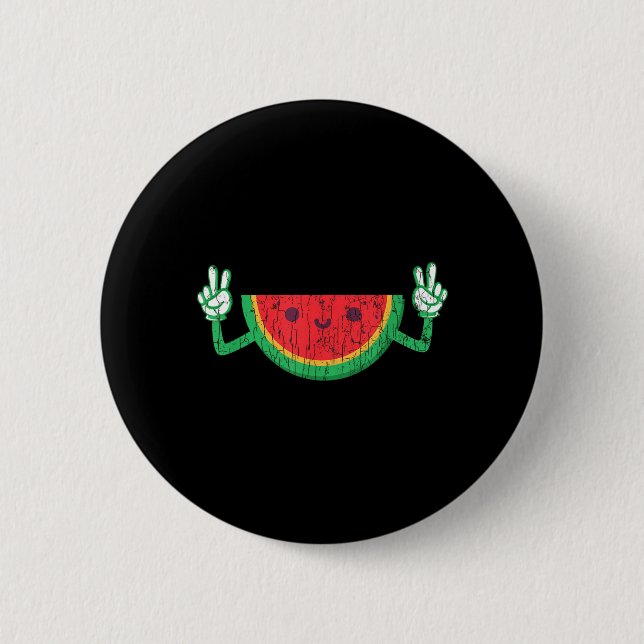 Dancing Watermelon Funny Summer Fruit Lover 6 Cm Round Badge (Front)