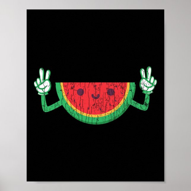 Dancing Watermelon Funny Summer Fruit Lover Graphi Poster (Front)