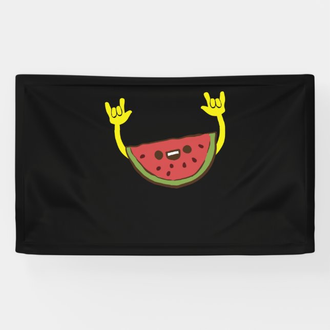 Dancing Watermelon - Watermelon Fruit Summer Banner (Horizontal)