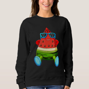 Dancing Watermelon Wear Sunglasses Watermelon Frui Sweatshirt