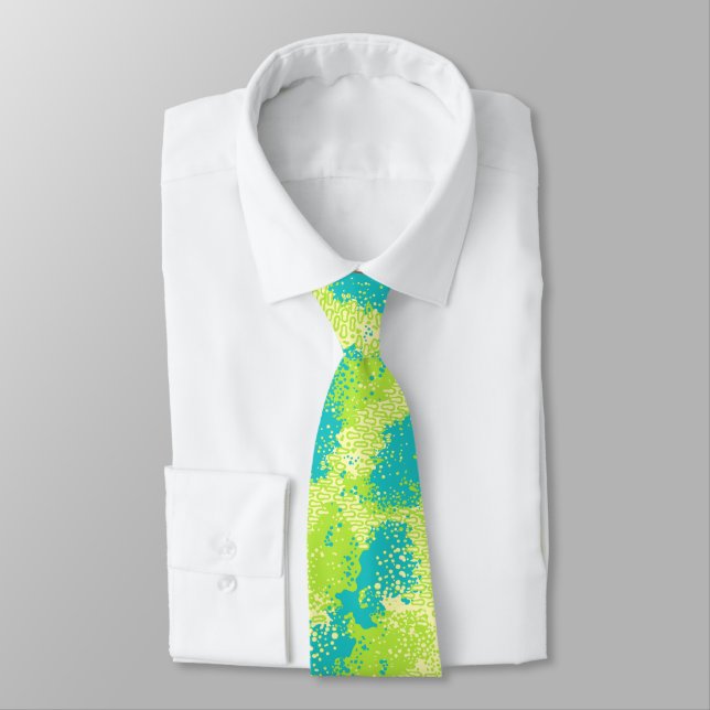 Dancing Waters Retro Abstract Two-sided Tie (Tied)