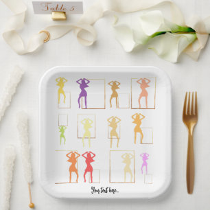 Dancing with Colours Female Kaleidoscope Paper Plate