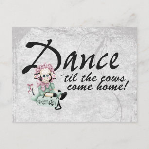Dancing with Cows Postcard