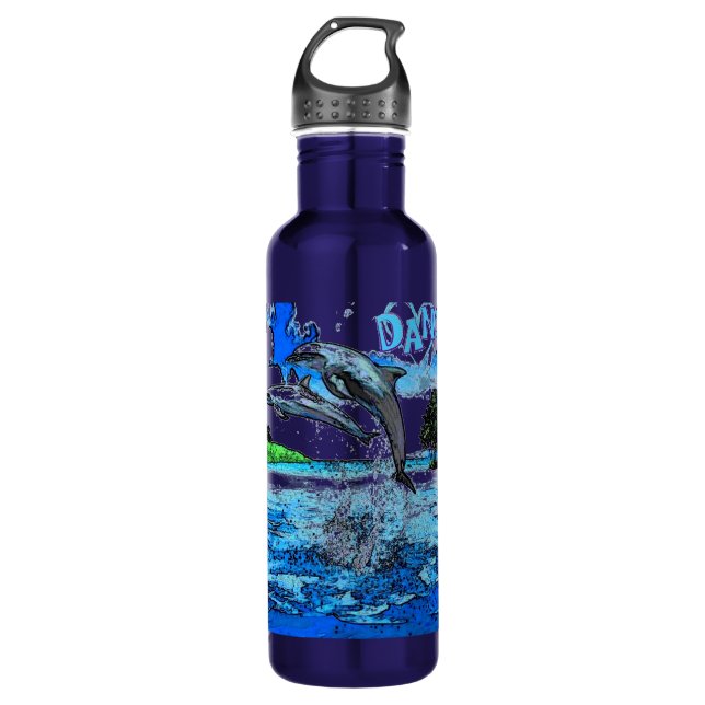 Dancing with Dolphins 710 Ml Water Bottle (Front)