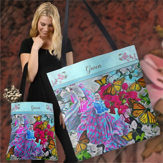 Dancing with Flowers & Butterflies PV01 Tote Bag (Creator Uploaded)