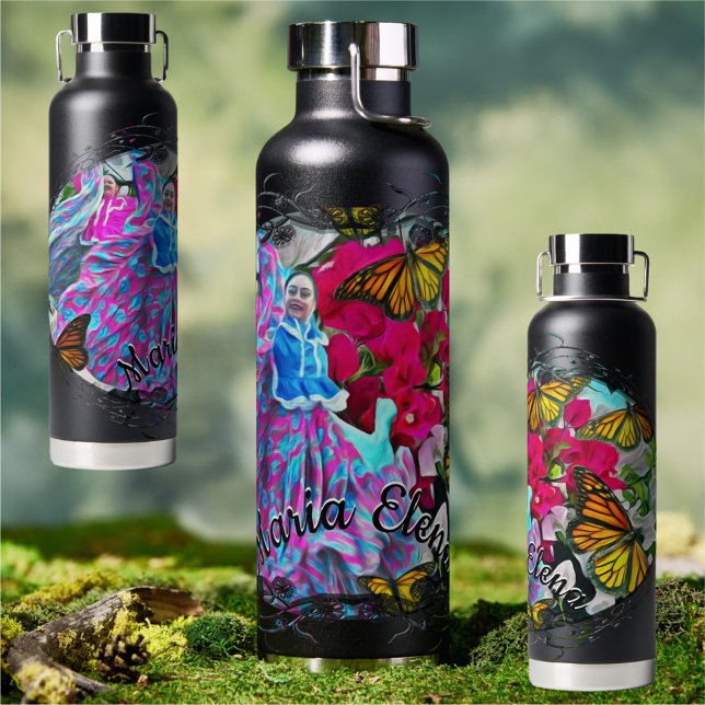 Dancing with Flowers & Butterflies PV01 Water Bottle (Creator Uploaded)