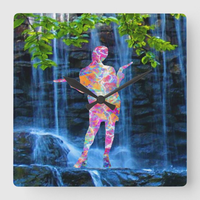 Dancing with Nature Square Wall Clock (Front)