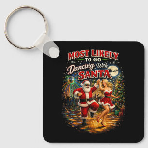 Dancing with Santa Key Ring