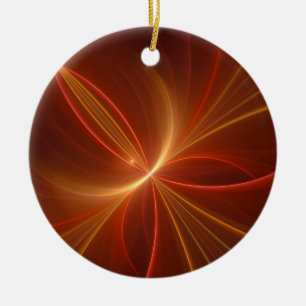 Dancing With The Light Modern Abstract Fractal Art Ceramic Tree Decoration