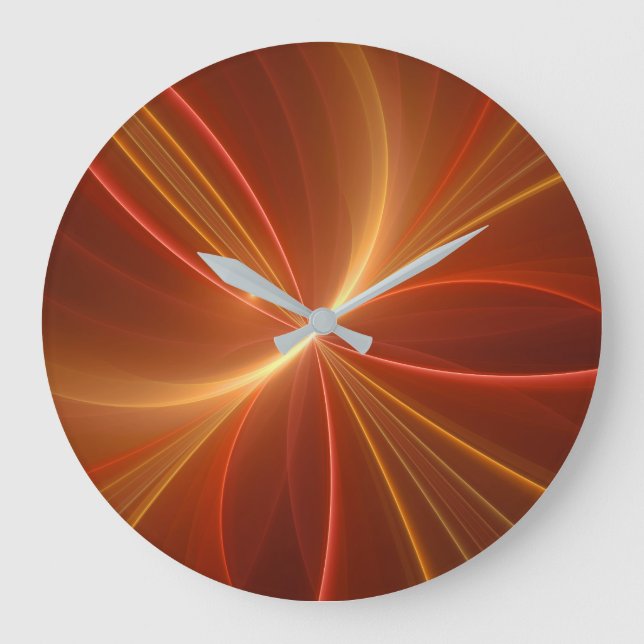Dancing With The Light Modern Abstract Fractal Art Large Clock (Front)