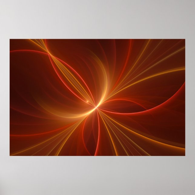 Dancing With The Light Modern Abstract Fractal Art Poster (Front)