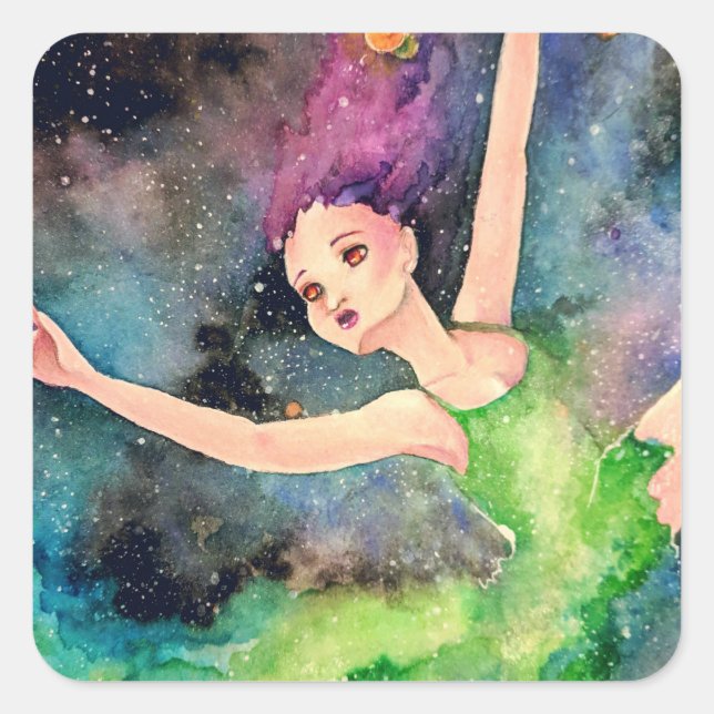 Dancing With the Universe Square Sticker (Front)