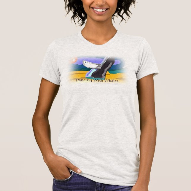 Dancing With Whales Ladies Bella Canvas Tee (Front)