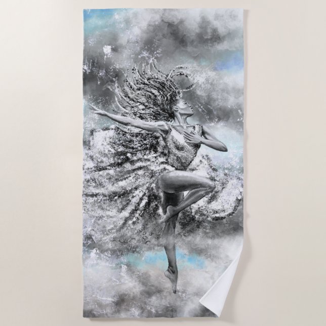 Dancing Woman Beach Towel (Front)