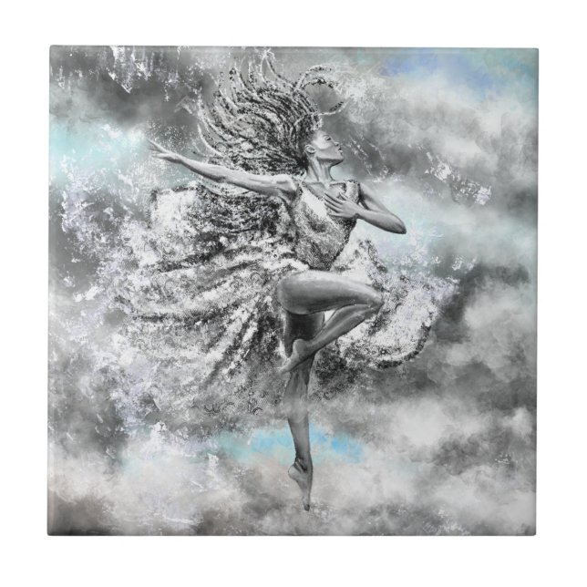 Dancing Woman Ceramic Tile (Front)