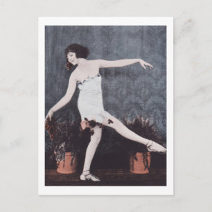 Dancing Woman Dancer, Vintage Retro postcard
