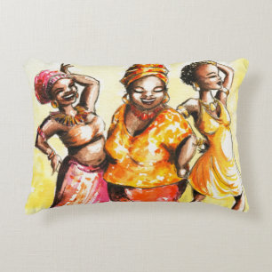 Dancing women decorative cushion