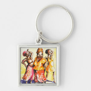 Dancing women key ring