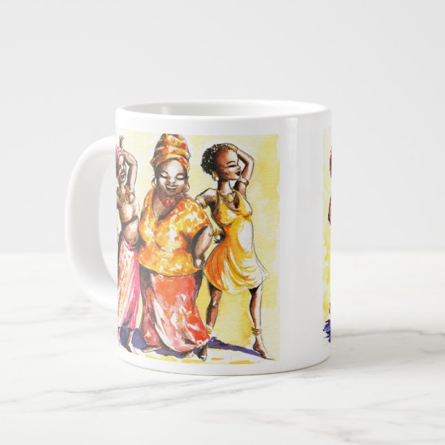 Dancing women large coffee mug (Front Left)