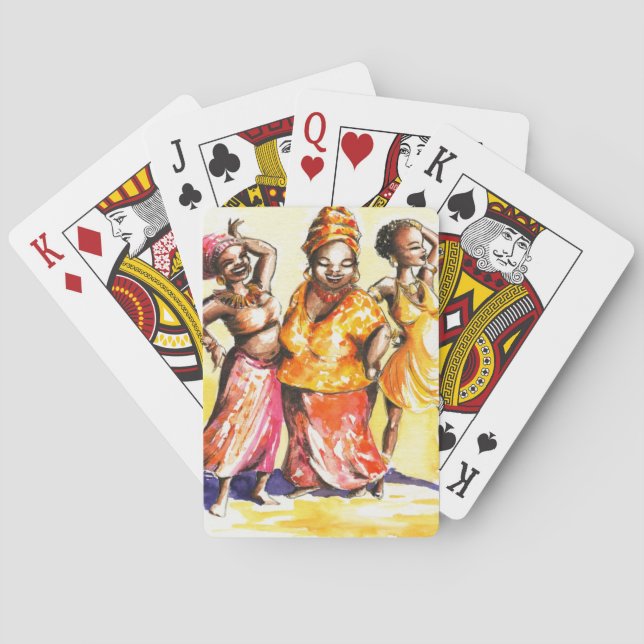 Dancing women playing cards (Back)