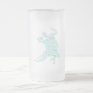 Dancing Word Art Couple Bachata  Salsa Frosted Glass Beer Mug