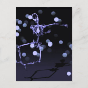 Dancing X-Ray Skeleton - Deep Purple Postcard