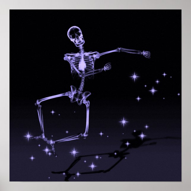 Dancing X-Ray Skeleton - Purple Poster (Front)