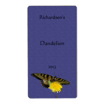 Dandelion and Butterfly Wine Label