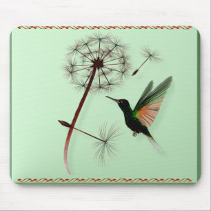 Dandelion and Little Green Hummingbird Mousepad