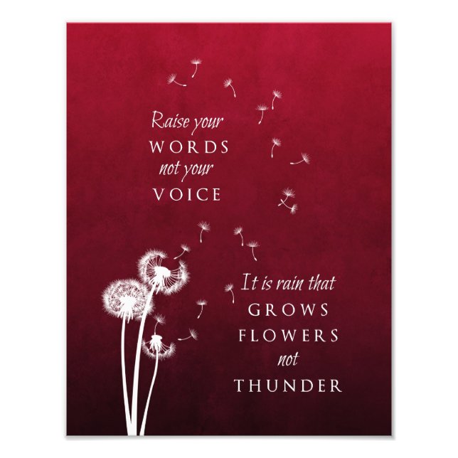 Dandelion Art - Raise your words Photo Print (Front)