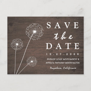 Dandelion Barn Wood Country Save The Date Cards