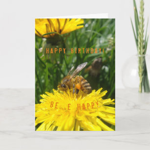 Dandelion Bee Happy Card