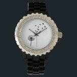 Dandelion Birds Watch<br><div class="desc">Beautiful image consisting of the dandelion seed flower with black birds flying away into the background.</div>
