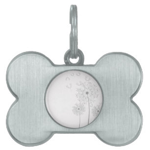 Dandelion Blossoms Vines Romantic Wedding Shower Pet Tag
