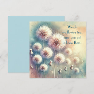 Dandelion Blowball & Quote	 Thank You Card