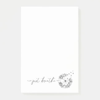 Dandelion Blowing in Wind - Just Breathe Modern Post-it Notes