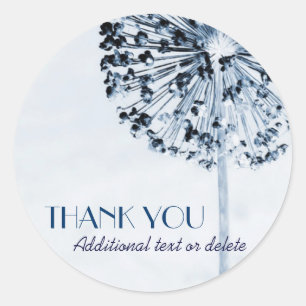 Dandelion Blue Thank You Classic Round Sticker