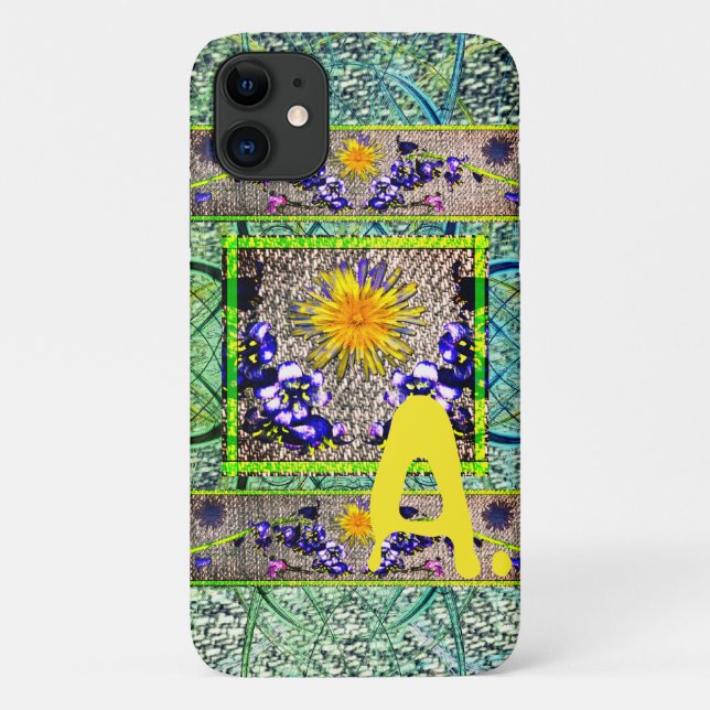 Dandelion Bluebell Denim Spring Monogram Phone Case-Mate iPhone Case (Back)