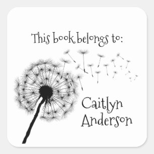 Dandelion Bookplate Sticker