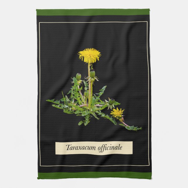 Dandelion botanical  tea towel (Vertical)