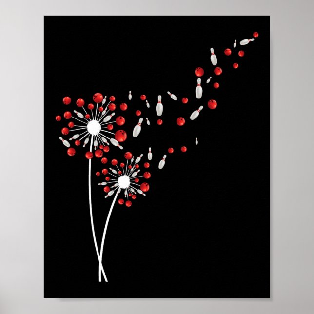 Dandelion Bowling Player Flower Lover  Poster (Front)