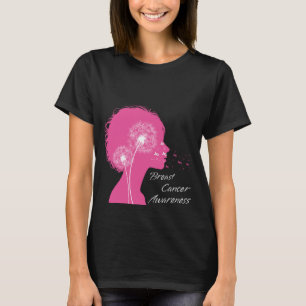 Dandelion Breast Cancer Awareness Pink Ribbon gift T-Shirt