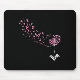 Dandelion Breast Cancer Awareness Pink RIbbon Supp Mouse Mat