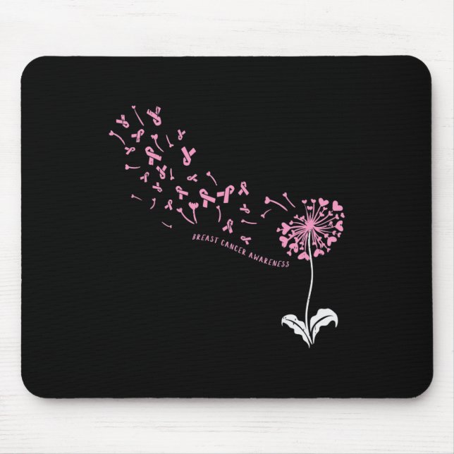 Dandelion Breast Cancer Awareness Pink RIbbon Supp Mouse Mat (Front)